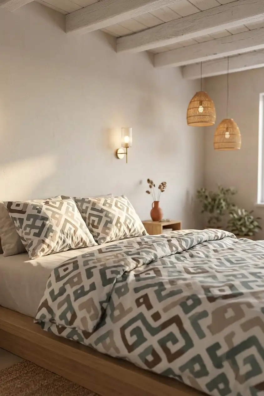 Cotton Collection Kışlık Pazen Tek Kişilik Nevresim Seti Geo Harmony