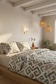 Cotton Collection Kışlık Pazen Tek Kişilik Nevresim Seti Geo Harmony 1