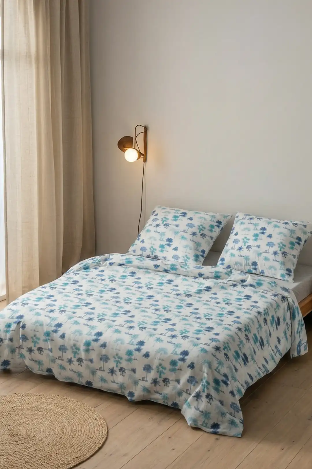 Cotton Collection Tek Kişilik Nevresim Takımı Palmiye 1