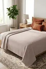 Cotton Collection Dash Tek Kişilik Pike Kahve 160x230 cm 1