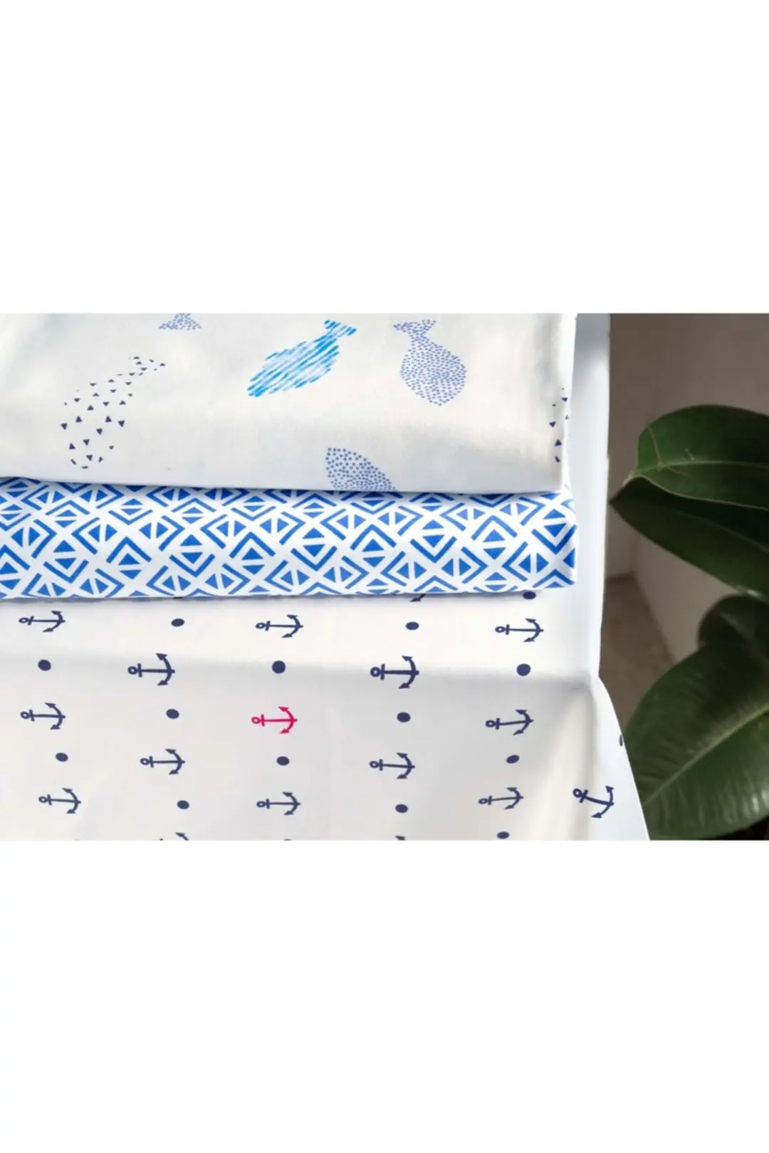 Cotton Collection Döşemelik Masa Örtüsü Lily Mavi 1