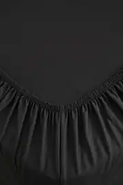 Cotton Collection Ranforce Çift Kişilik Fitted Düzboya Siyah 2