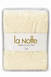 La Notte Welsoft Jakarlı Çift Kişilik Yatak Örtüsü Krem 200x230 cm 7