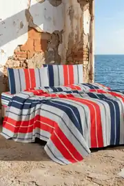 La Notte Marin Stripe Çift Kişilik 4 Parça Pike Takımı 210x230 + 160x200 + 2/50x70 cm 1