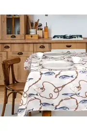 Cotton Collection Masa Örtüsü Balık Desen 160x220 2