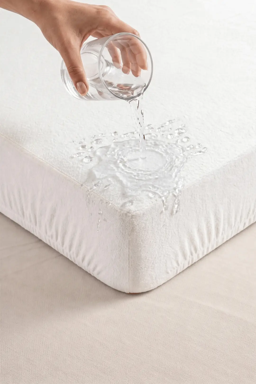 Cotton Collection Çift Kişilik Sıvı Geçirmez Yatak Alezi ( Fitted ) 160x200 cm Beyaz