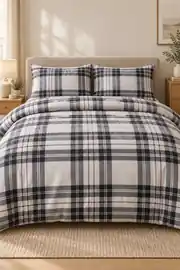 Cotton Collection Flanel Çift Kişilik Nevresim Seti Light Grey 1