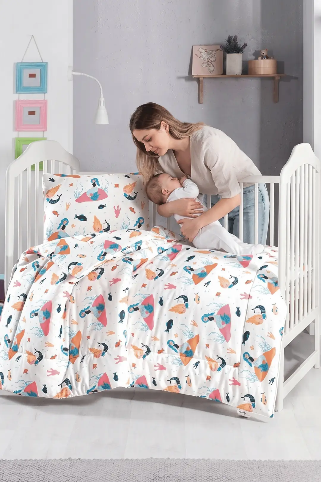 Lanotte Ranforce Bebe Yorgan+Yastık Kılıfı Denizkızı 6