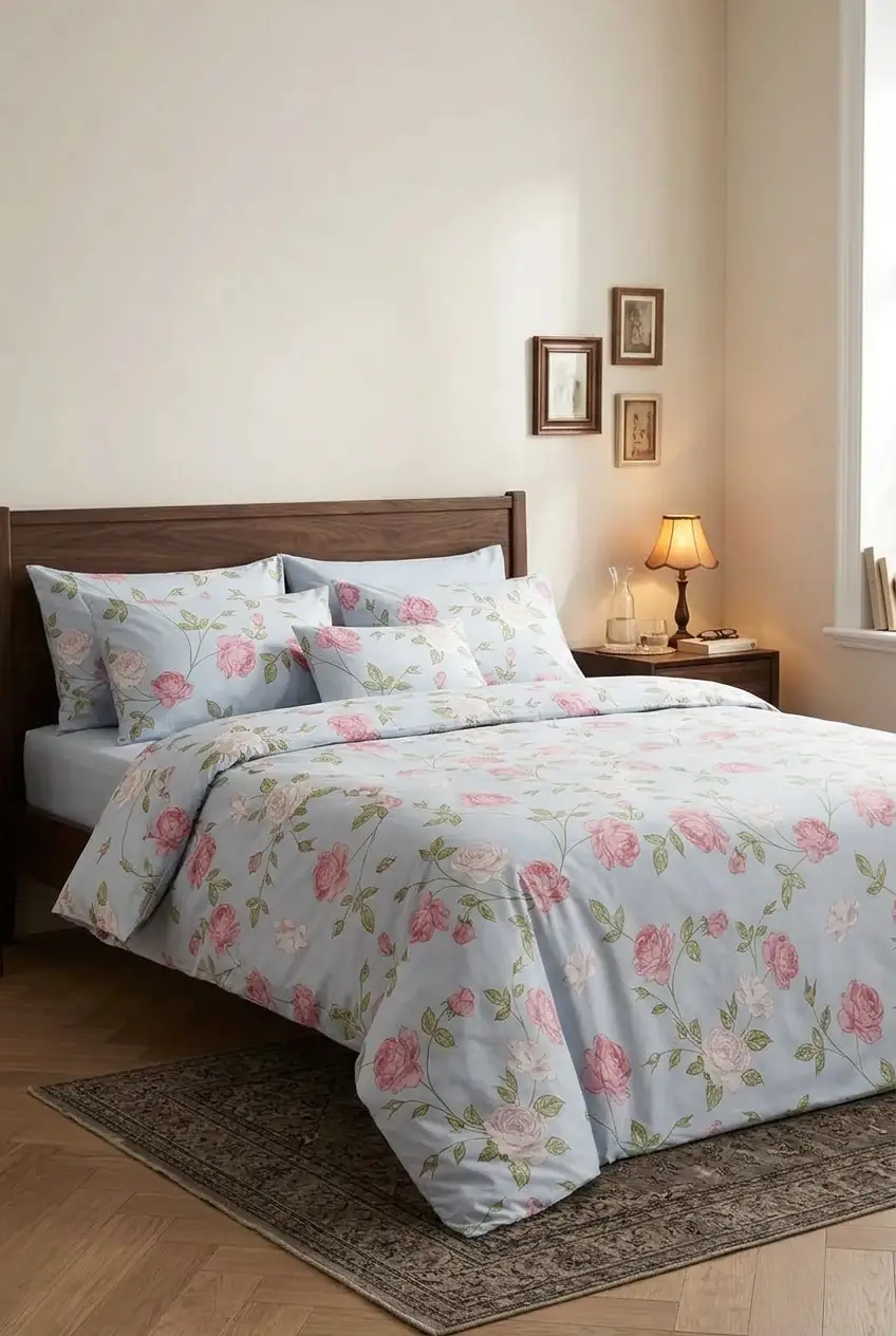 Cotton Collection Kışlık Pazen Tek Kişilik Nevresim Seti Rose