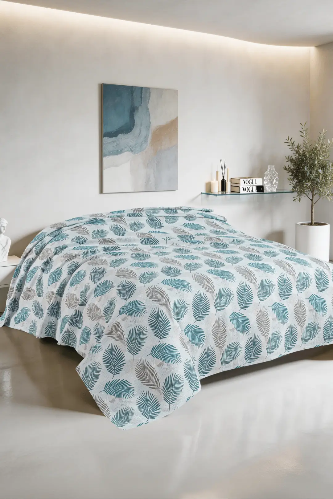 Cotton Collection Blatt Çift Kişilik Pike 200x220 cm