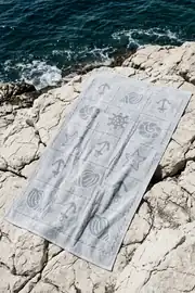 La Notte Summer Anchor %100 Pamuk Plaj Havlusu Gri 70x140 4