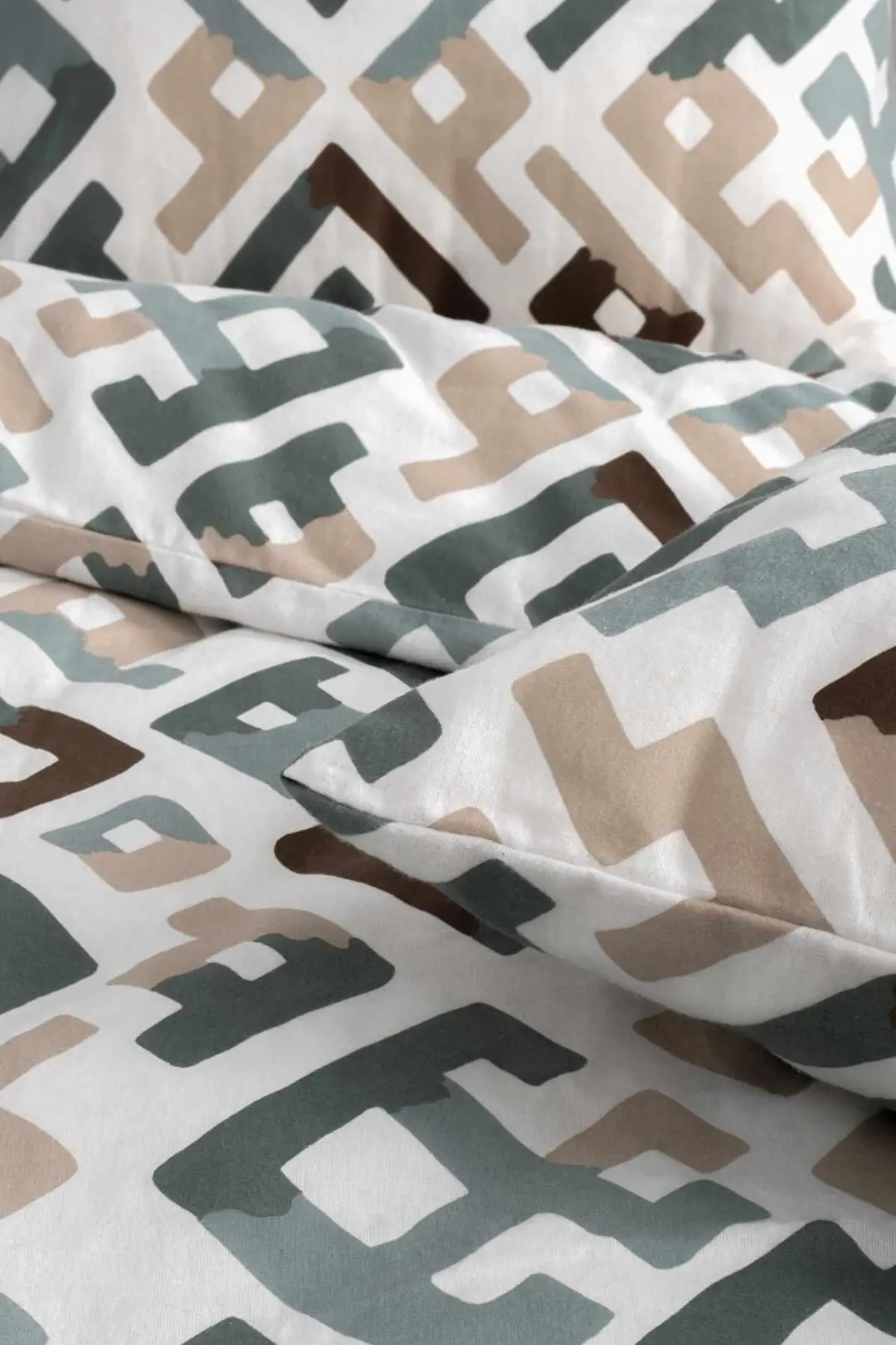 Cotton Collection Kışlık Pazen Tek Kişilik Nevresim Seti Geo Harmony 9