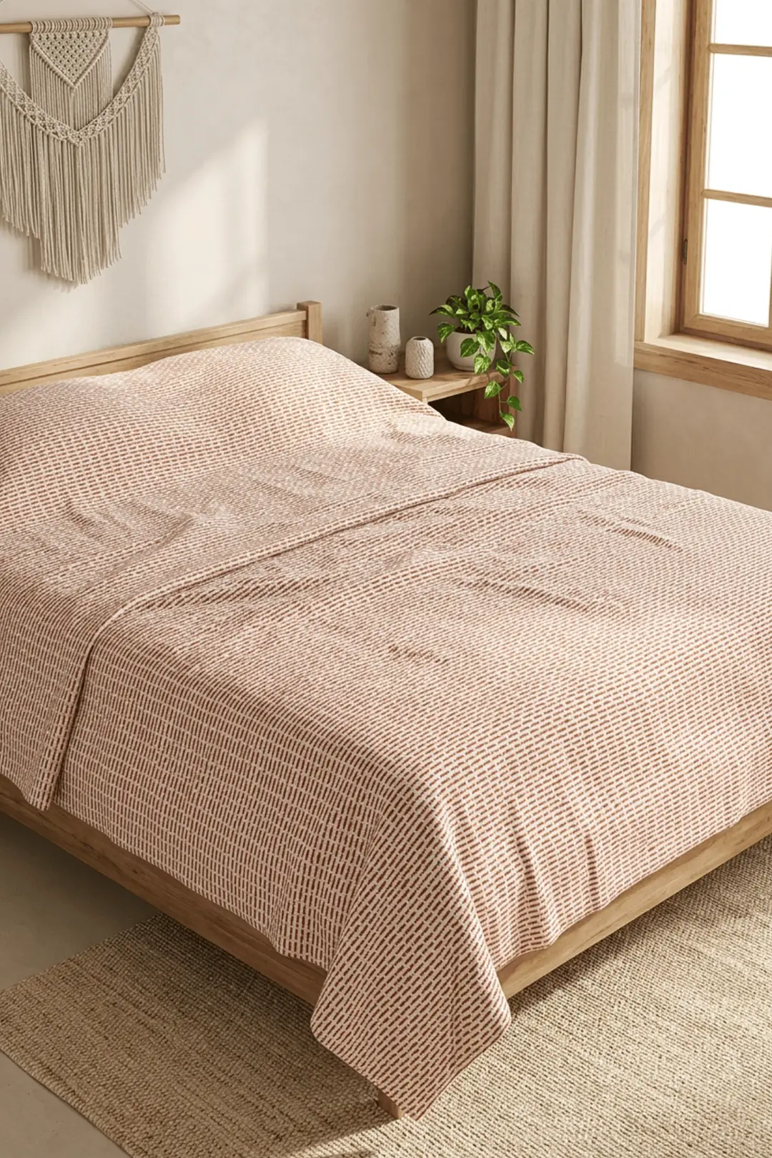Cotton Collection Dash Çift Kişilik Pike Kiremit 210x230 cm 6