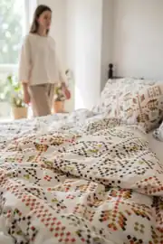 Cotton Collection Kışlık Pazen Tek Kişilik Nevresim Seti Boho Pearl 4