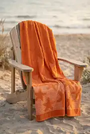 Cotton Collection Bukle Plaj Havlusu Yıldız Orange 1