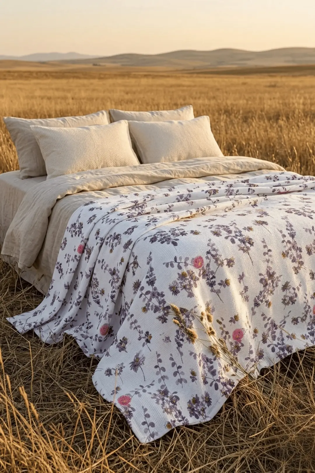Cotton Collection Tek Kişilik Pike Flora