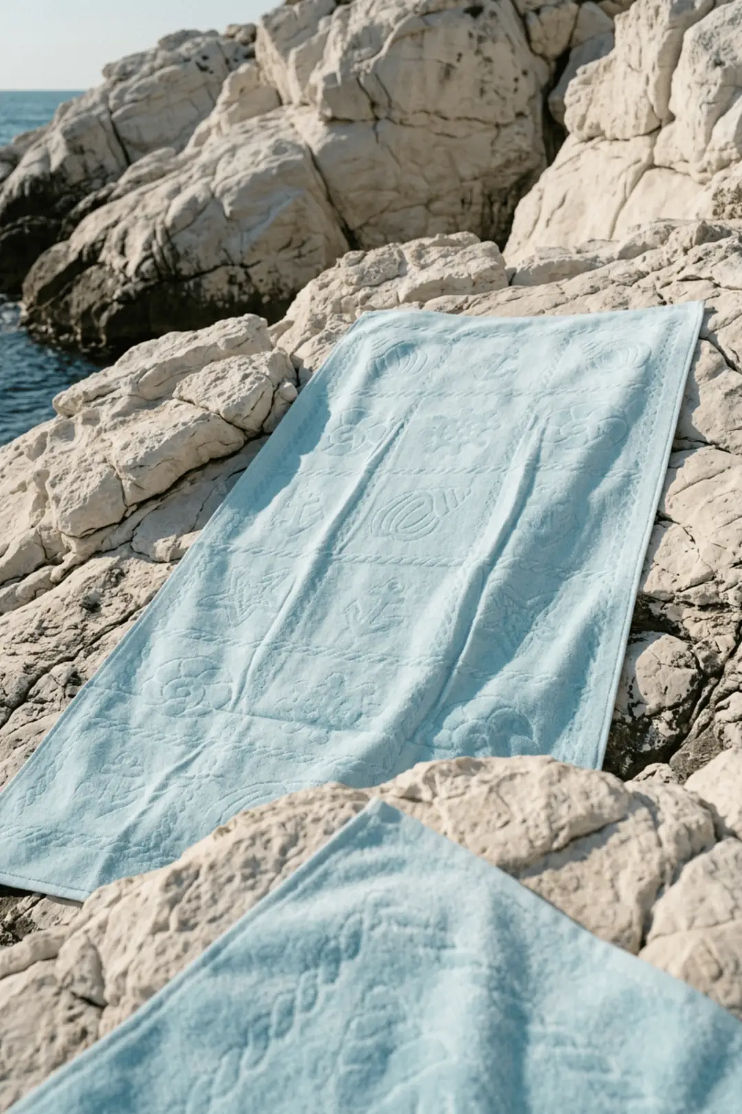 La Notte Summer Anchor %100 Pamuk Plaj Havlusu Açık Mavi 70x140 5