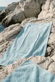 La Notte Summer Anchor %100 Pamuk Plaj Havlusu Açık Mavi 70x140 5