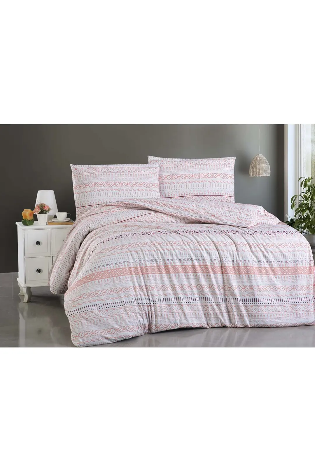 Cotton Collection Ranforce Çift Kişilik Nevresim Seti Havana