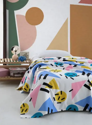 Cotton Collection Pike Tek Kişilik Pike Emoji