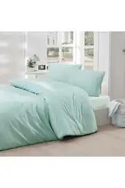 Cotton Collection Ranforce Battal Ebat Nevresim Takımı Simple Mint 1
