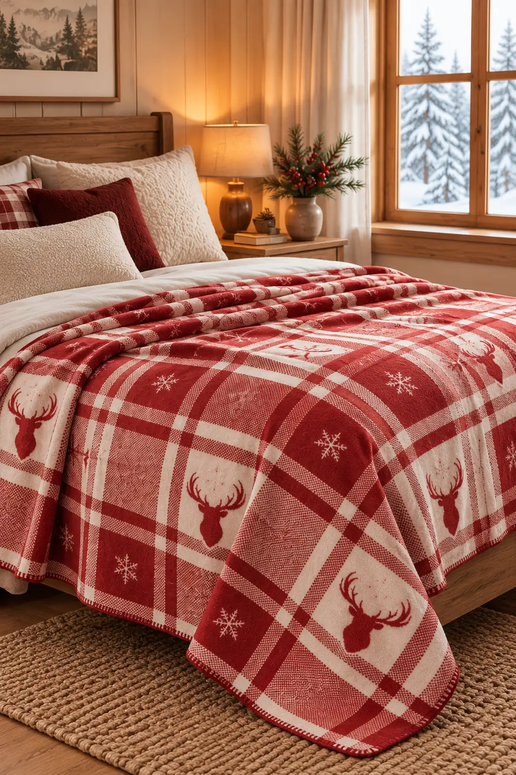 La Notte Tek Kişilik Battaniye Red Deer 3