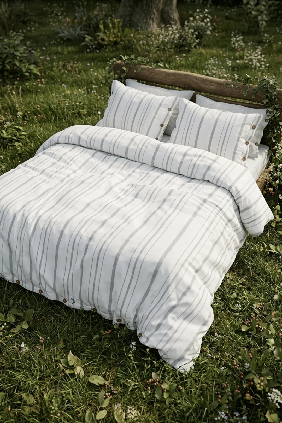 Cotton Collection Tek Kişilik Çizgili Nevresim Seti Solinea