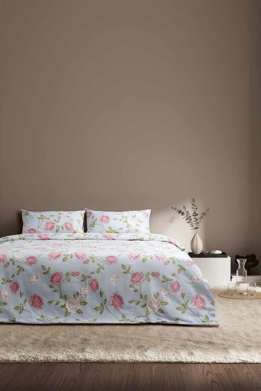 Cotton Collection Kışlık Pazen Tek Kişilik Nevresim Seti Rose 3