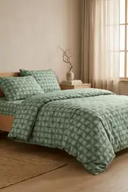 Cotton Collection Ranforce Çift Kişilik Nevresim Seti Kılıfı Efect Yeşil 3