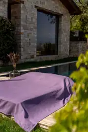 Cotton Collection Çift Kişilik Yatak Örtüsü Mor 9