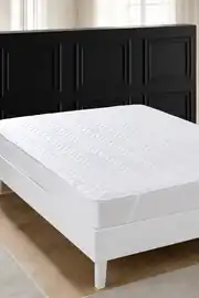 Cotton Collection Çift Kişilik Kapitone Yatak Alezi 180x200 cm Beyaz 2