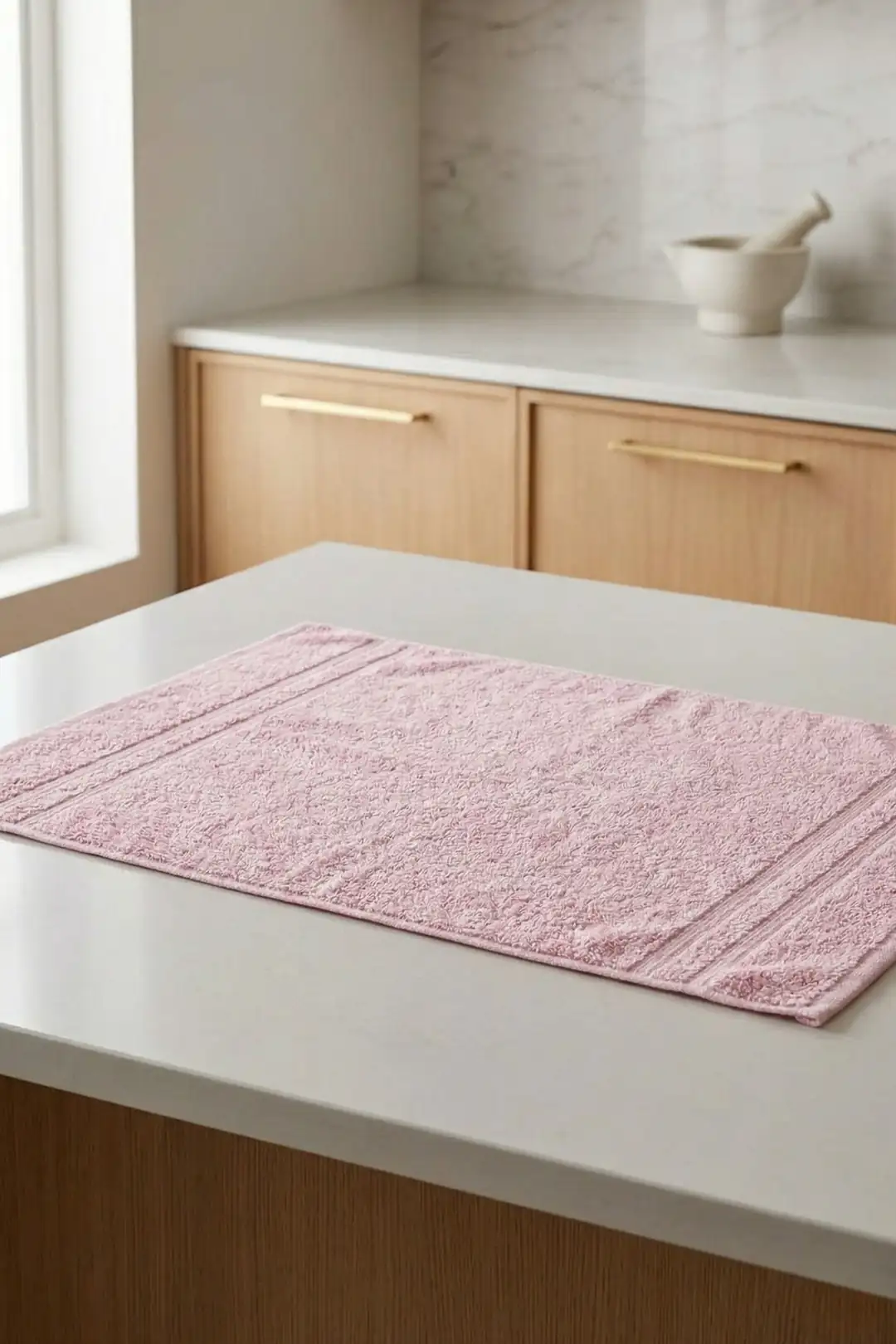 Cotton Collection Bukle Mutfak Havlusu Bordürlü Pembe 30x50 2