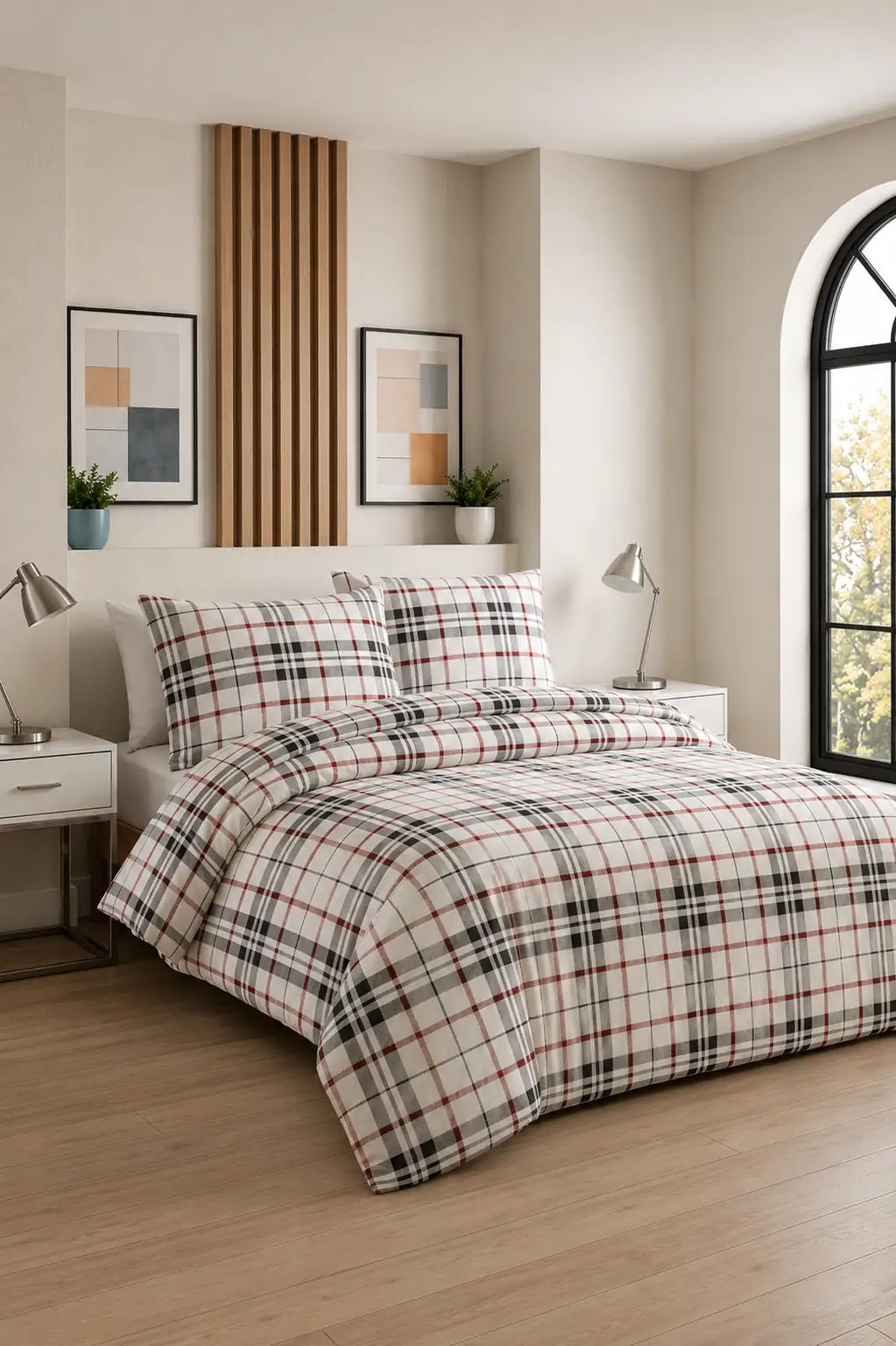 Kışlık Pazen Çift Kişilik Nevresim Takımı Black Red