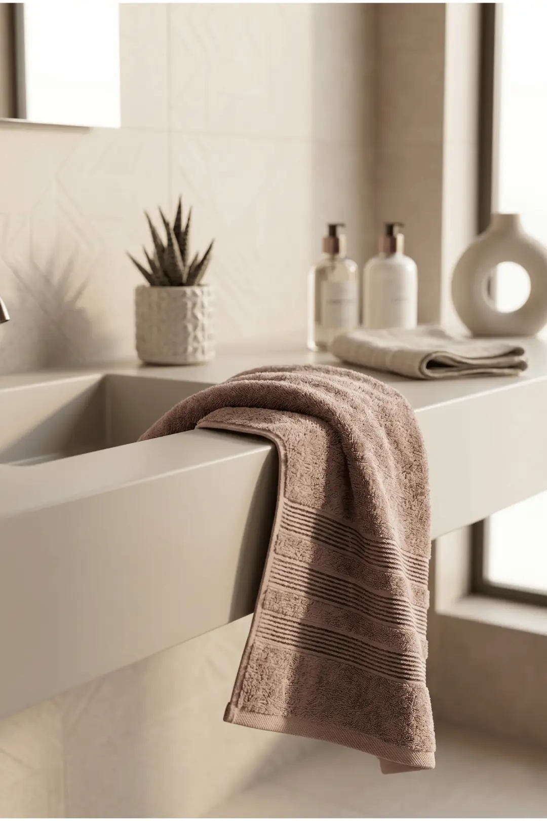 Cotton Collection  Banyo Havlusu Bej 5