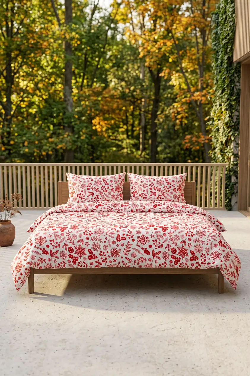 Cotton Collection Kışlık Pazen Çift Kişilik Nevresim Seti Floral