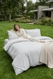 Cotton Collection Çift Kişilik Çizgili Çarşaf Seti Reveboheme 2