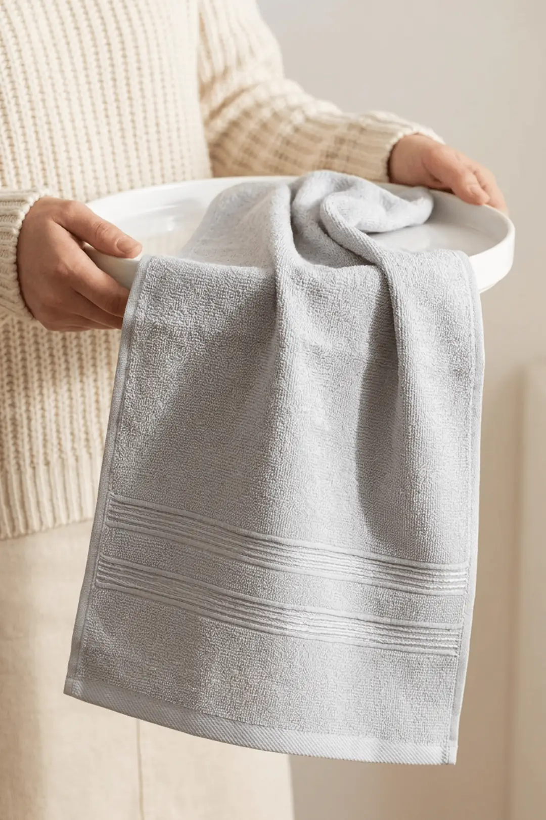 Cotton Collection Mutfak Havlusu Açık Gri 30x50 cm