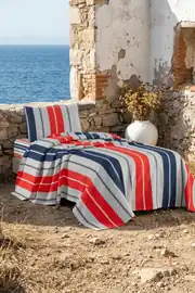 La Notte Marin Stripe Tek Kişilik 3 Parça Pike Takımı 160x230 + 100x200 + 50x70 cm 4