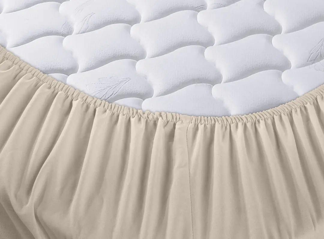 Cotton Collection Ranforce Çift Kişilik Fitted Düzboya Bej