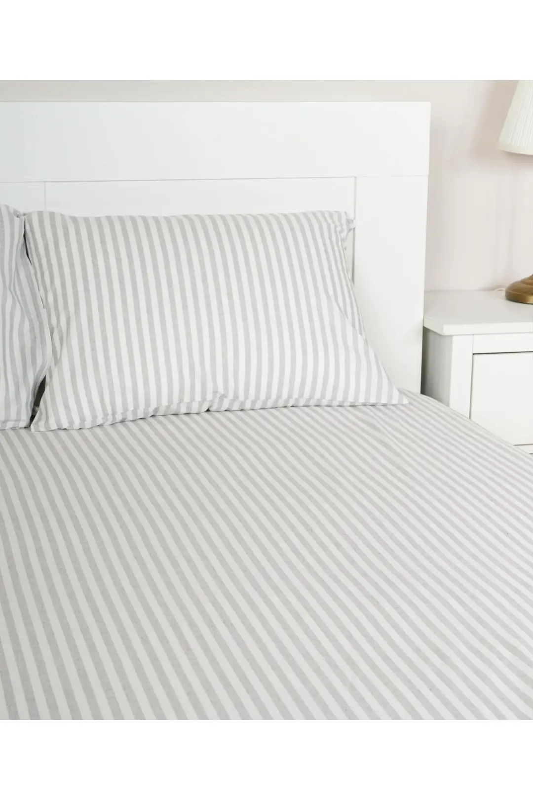 Cotton Collection Tek Kişilik Çizgili Çarşaf Seti Reveboheme 6