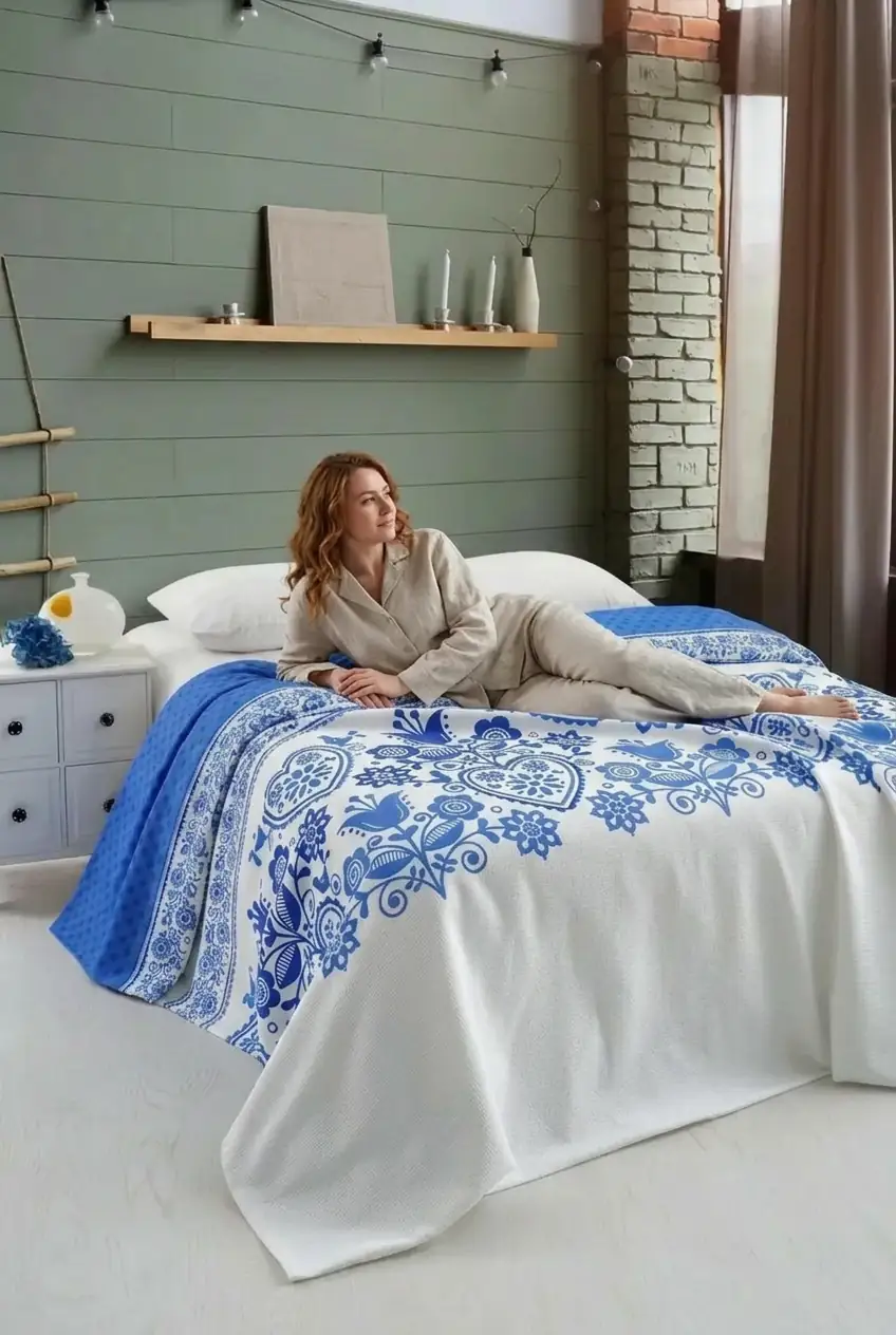 Cotton Collection Tek Kişilik Pike Tulip 5