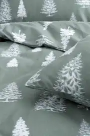 Cotton Collection Kışlık Pazen Çift Kişilik Nevresim Seti Evergreen 7