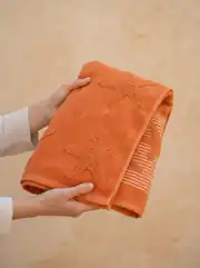 Cotton Collection Bukle Plaj Havlusu Yıldız Orange 4