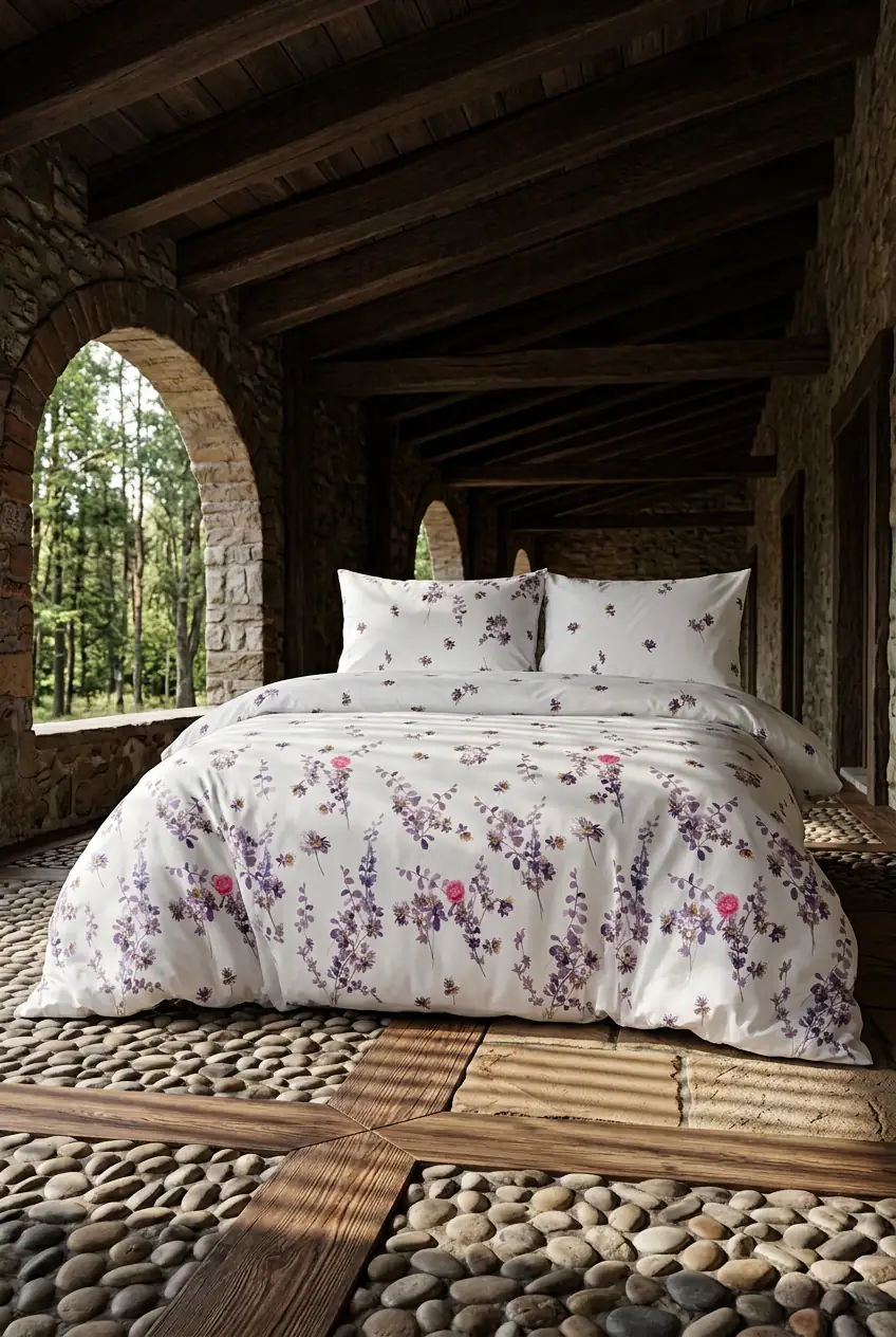 Cotton Collection Çift Kişilik Nevresim Seti Flora