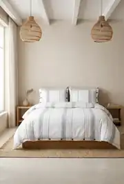 Cotton Collection Çift Kişilik Çizgili Nevresim Seti Mistray 1
