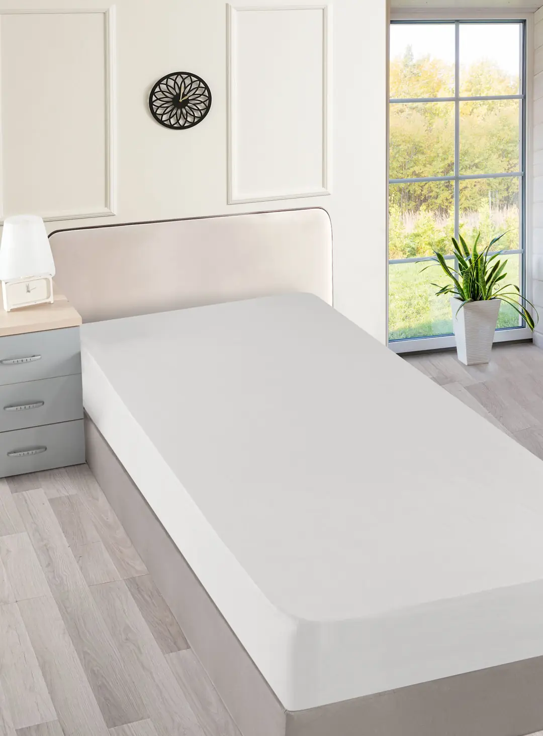 Cotton Collection Ranforce Tek Kişilik Çarşaf Düzboya Beyaz
