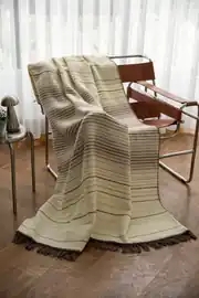 Cotton Collection New Line Pamuklu TV Battaniyesi Bej 1