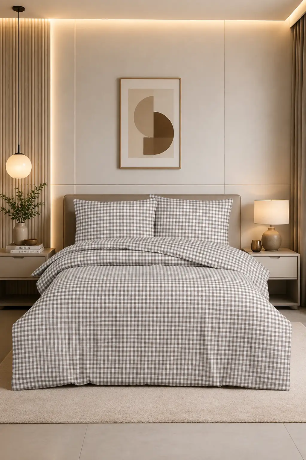 Cotton Collection Carre Flanel Çift Kişilik Nevresim Takımı 200x220 + 160x200 + 2/50x70 cm