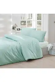 Cotton Collection Ranforce Battal Ebat Nevresim Takımı Simple Mint 2
