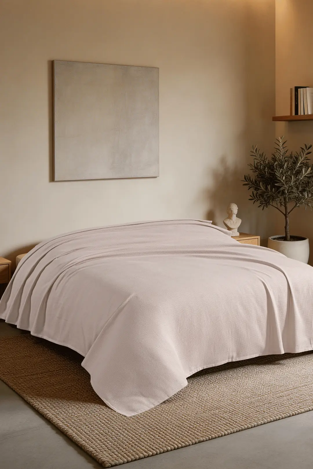 Cotton Collection Çift Kişilik Pike Pudra 200x220 cm